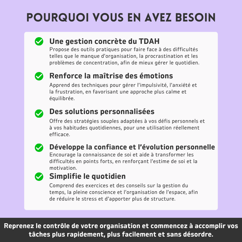 TDAH  Ensemble D’outils Pour Soutenir Les Fonctions Exécutives