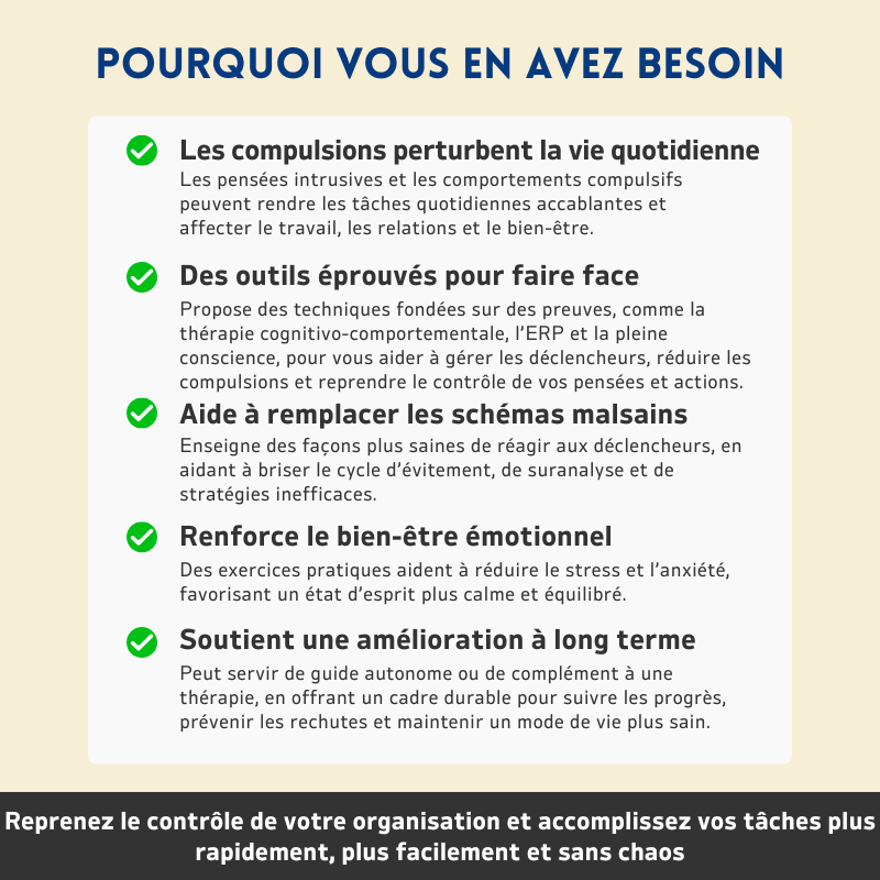 Trouble Obsessionnel Compulsif (TOC) – Cahier Thérapeutique – Outils Thérapeutiques et Stratégies d’Adaptation