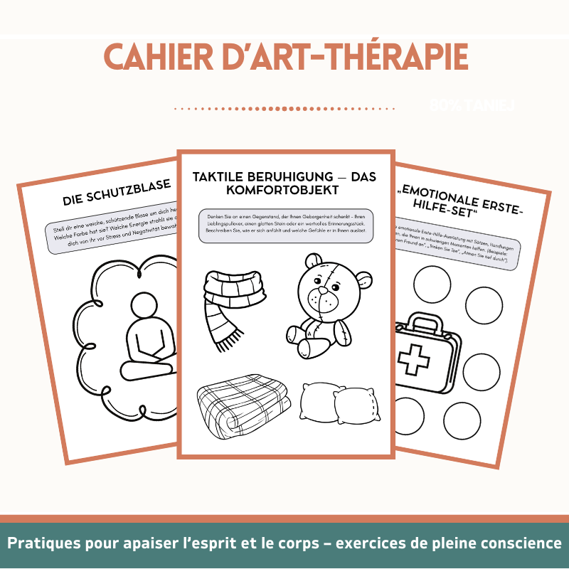 Cahier d’Art-Thérapie pour Enfants et Adolescents – Plus de 110+ Activités Imprimables pour la Santé Mentale (TCC, Pleine Conscience et SEL)