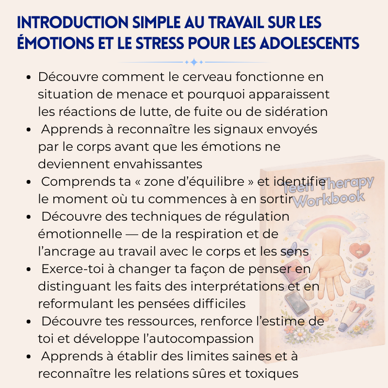 Cahier d’exercices De Thérapie pour Adolescents - Plus De 9+ Outils Approuvés Par Des Thérapeutes Qui Aident À Développer La Confiance En Soi, La Clarté Mentale Et La Force Émotionnelle Tout En Soutenant Le Développement Des Adolescents