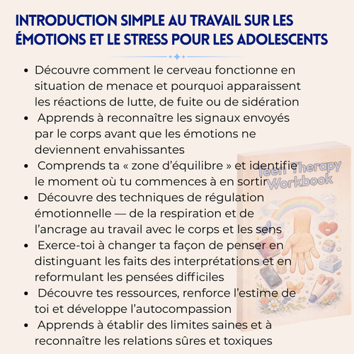 Cahier d’exercices De Thérapie pour Adolescents - Plus De 9+ Outils Approuvés Par Des Thérapeutes Qui Aident À Développer La Confiance En Soi, La Clarté Mentale Et La Force Émotionnelle Tout En Soutenant Le Développement Des Adolescents